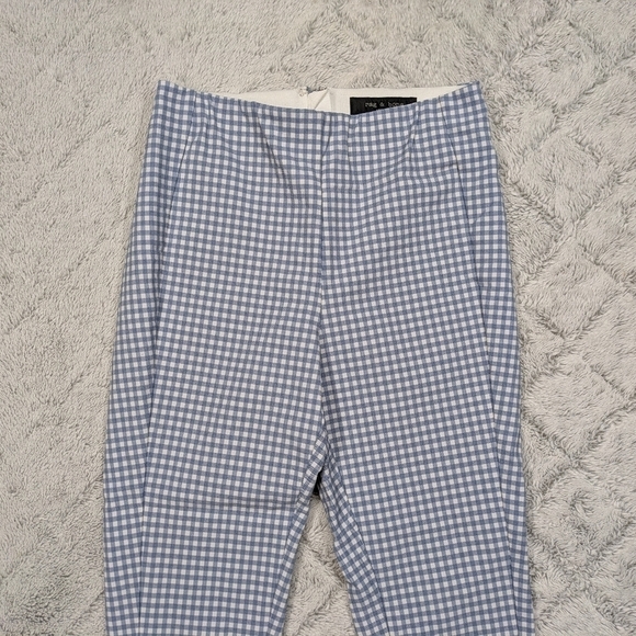 Rag & Bone Pants Women's 4 Blue White Gingham Check Simone Stretch Equestrian  - Picture 2 of 9